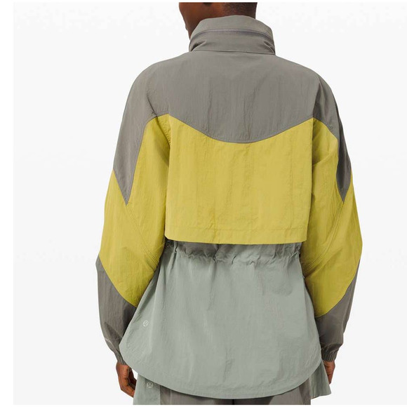 Lululemon Evergreen Anorak Jacket Grey Sage/Yellow Pear/ Green Fern Size 2 - Picture 3 of 8